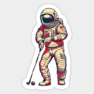 Astronaut Golf Player Sticker